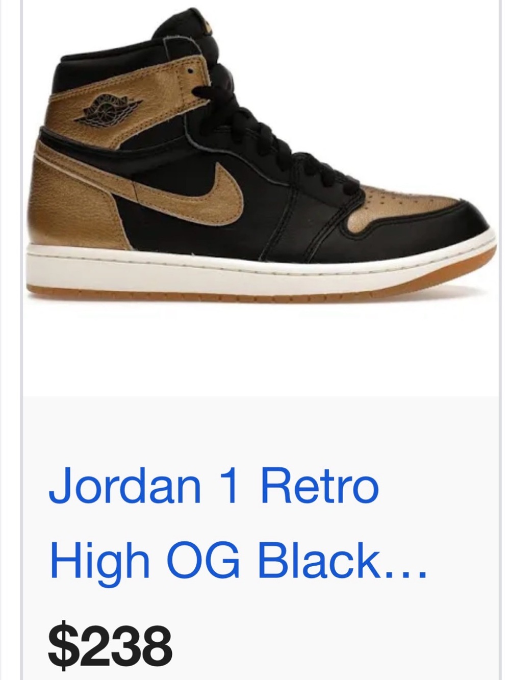 Nike Air Jordan 1 Retro High OG - Black & Metallic Gold